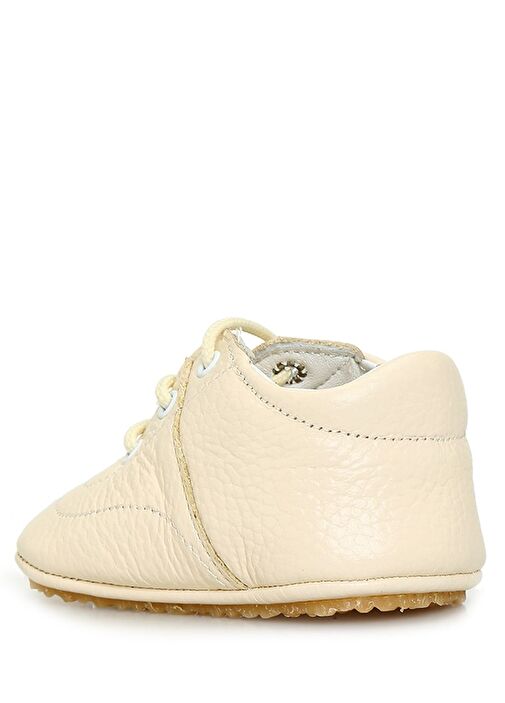 Krem El Yapımı Unisex Bebek Deri Ayakkabı - Görsel 3