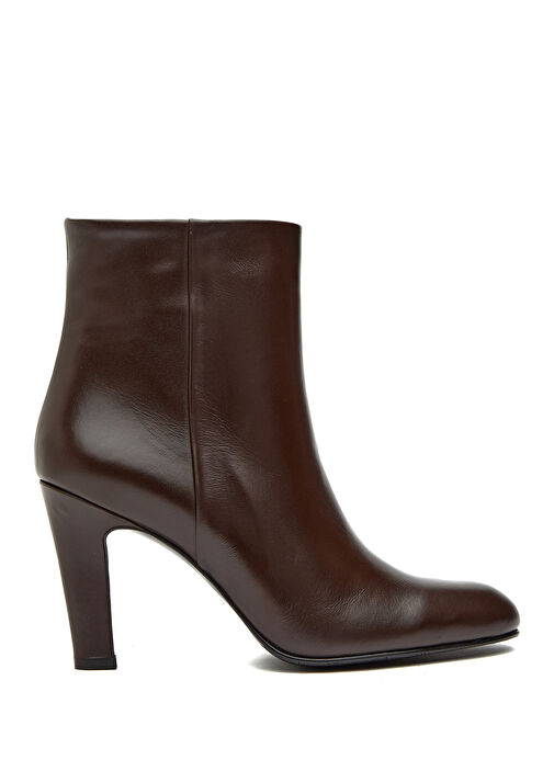 Kahverengi Fermuarlı Kadın Deri Bot - Görsel 2