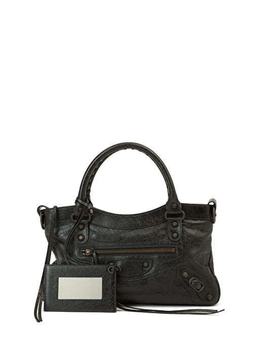 Balenciaga Siyah Kadın Le City First Siyah Kadın Deri Çanta