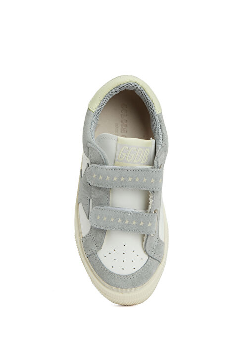 May Beyaz Gri Çocuk Deri Sneaker - Görsel 5