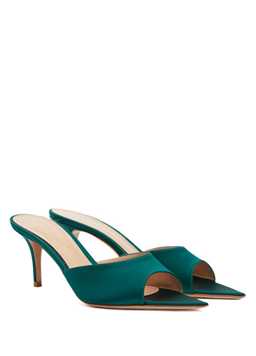 Crepe Yeşil Kadın İpek Terlik - Görsel 3