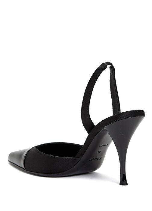 Samaya Siyah Deri Topuklu Ayakkabı - Görsel 4