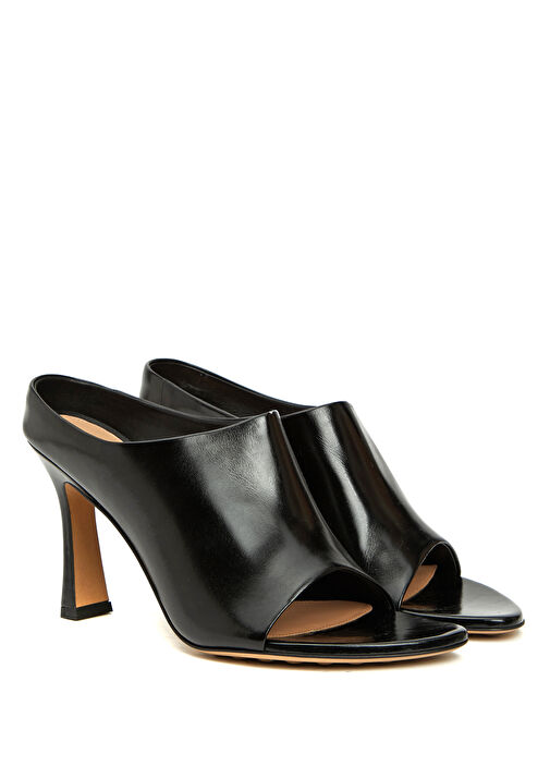 Rana Siyah Kadın Deri Terlik - Görsel 3