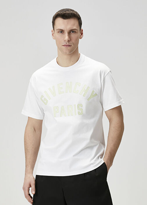 GIVENCHYグラデーションTシャツ Givenchy Beyaz-Yesil Erkek Regular Fit Beyaz T-shirt 1912409 | Beymen