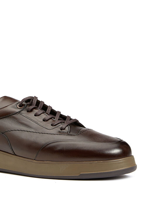 Kahverengi Erkek Deri Sneaker - Görsel 7