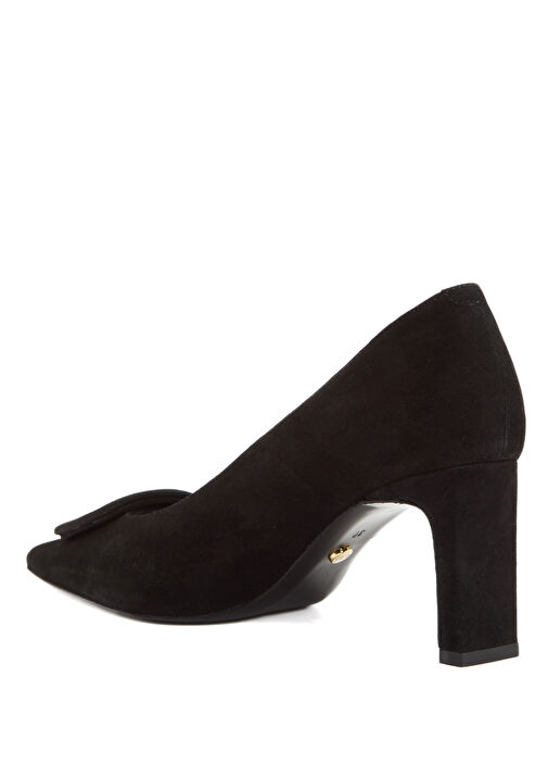 Siyah Toka Detaylı Kadın Süet Topuklu Ayakkabı - Görsel 4