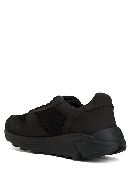 Premium Runner Siyah Erkek Deri Sneaker - Görsel 4