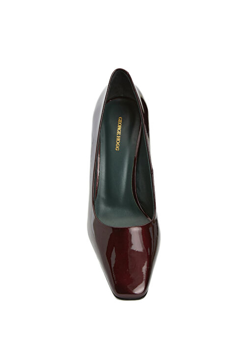 Bordo Rugan Deri Topuklu Ayakkabı - Görsel 5