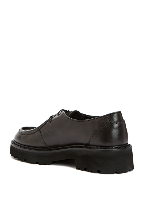 Siyah Tay Tüyü Garnili Kadın Deri Ayakkabı - Görsel 4