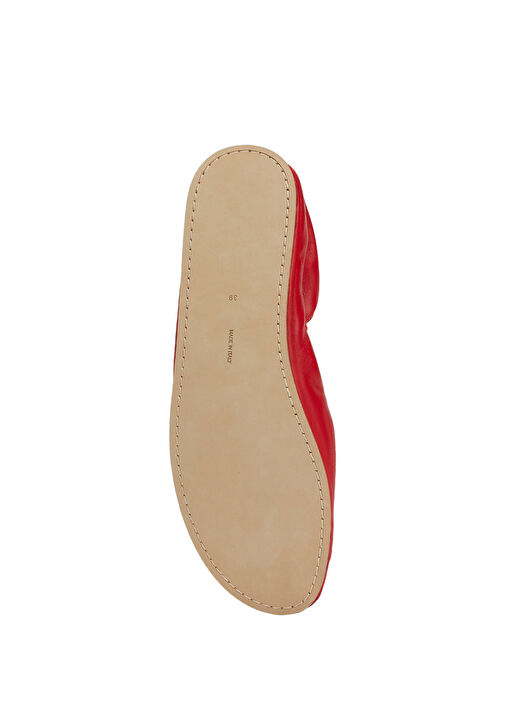 Round Kırmızı Deri Babet - Görsel 6