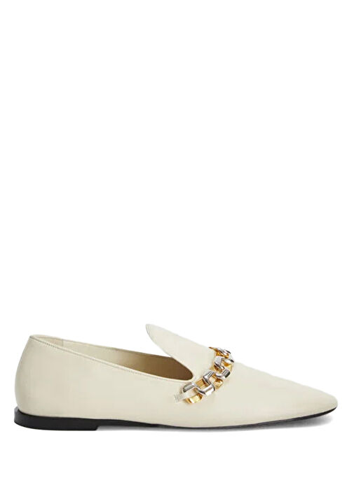 Ekru Kadın Deri Loafer - Görsel 2