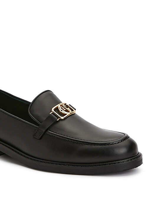 Siyah Tokalı Kadın Deri Loafer - Görsel 7