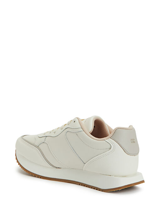 Runner Beyaz Kadın Deri Sneaker - Görsel 4