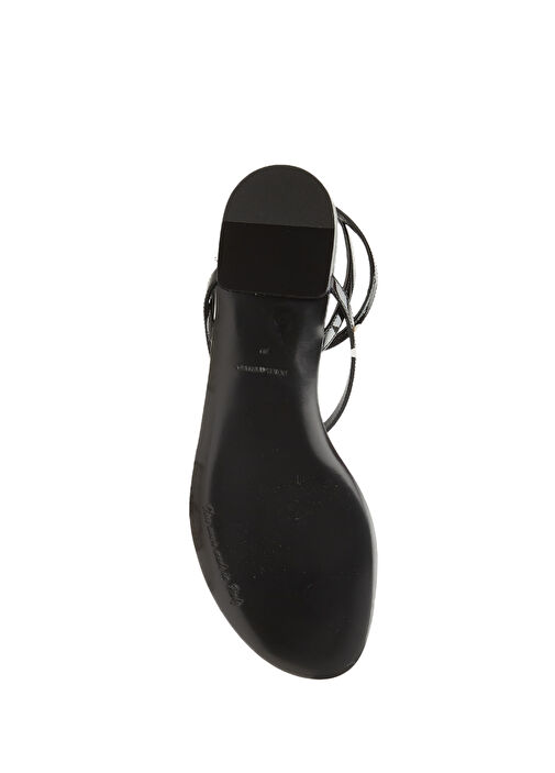 Siyah Kadın Deri Sandalet - Görsel 6