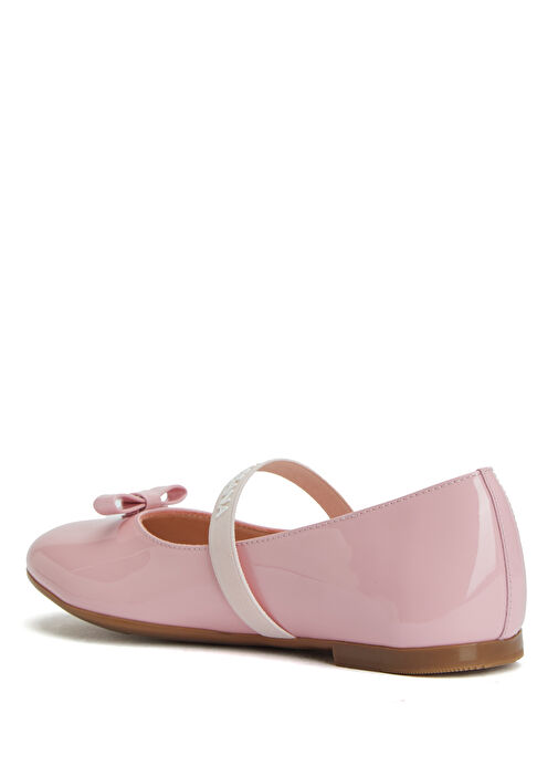 Dolce&gabbana Dolce&gabbana Pembe Logolu Kız Çocuk Deri Babet | Beymen Pembe - 4. görsel