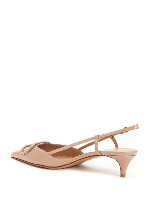 Sling Nude Deri Topuklu Ayakkabı - Görsel 4