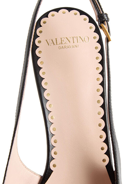 VLogo Signature Siyah Beyaz Deri Topuklu Ayakkabı - Görsel 7