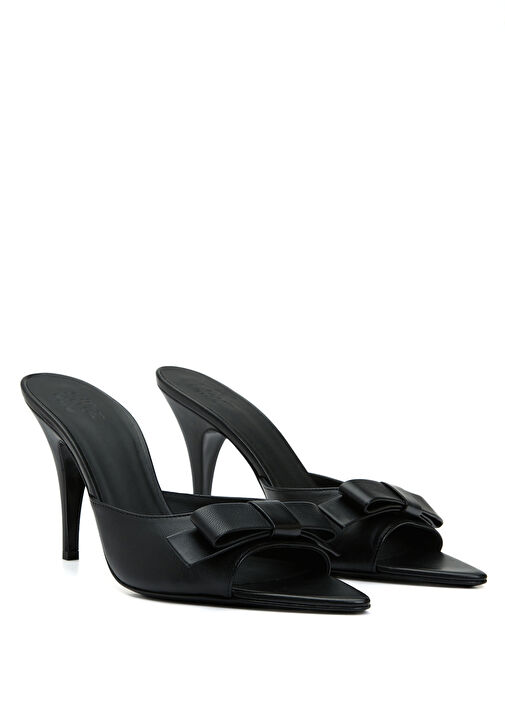 Honorine Siyah Kadın Deri Terlik - Görsel 4