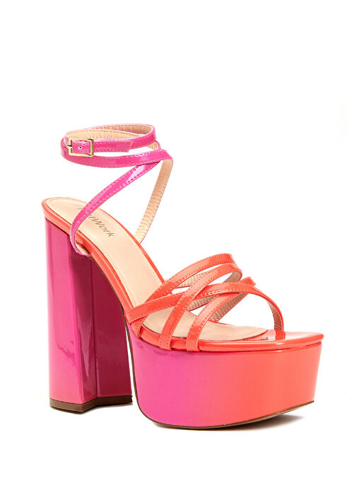 Colorblocked Kadın Deri Sandalet - Görsel 3