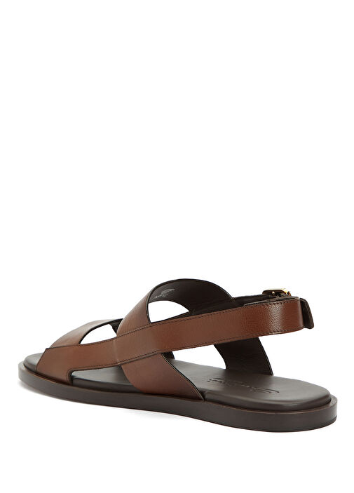 Elisio Koyu kahverengi Erkek Deri Sandalet - Görsel 5