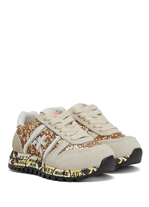 Sky Payetli Çocuk Deri Sneaker - Görsel 3