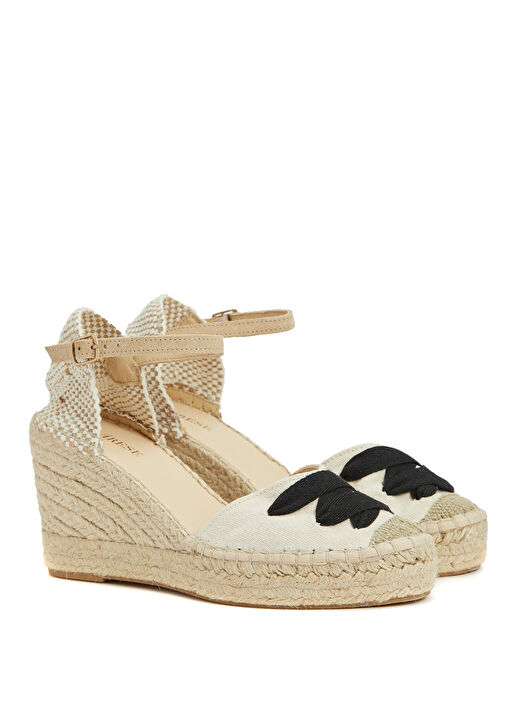 Siyah Kırık Beyaz Kadın Espadril - Görsel 3