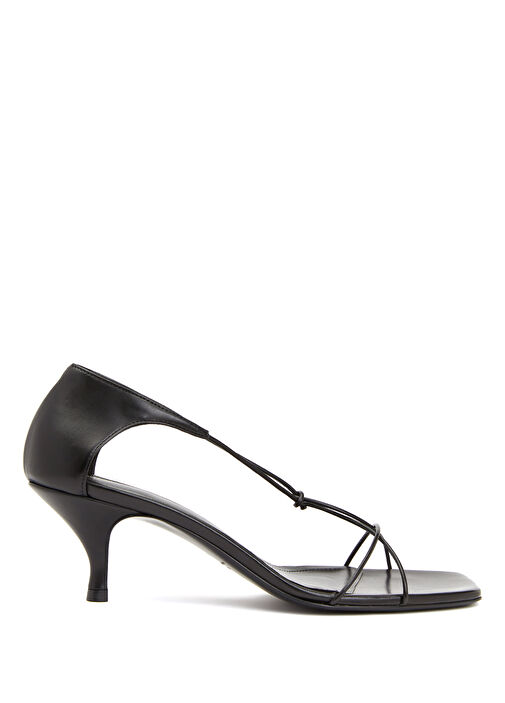 Siyah Kadın Deri Sandalet - Görsel 2