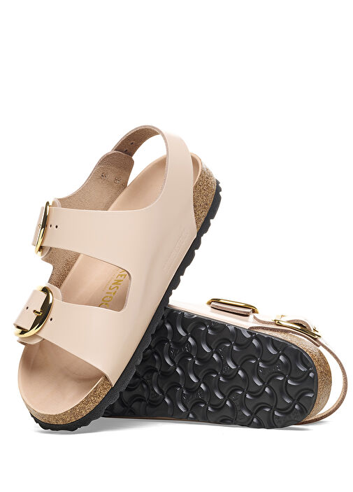 Madrid Big Buckle Pudra Kadın Terlik - Görsel 4