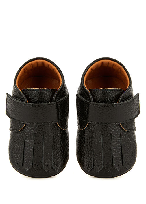 Siyah Püskül Detaylı Unisex Bebek Deri Ayakkabı - Görsel 5