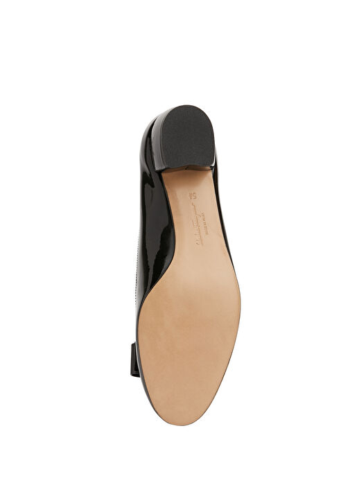 Siyah Deri Topuklu Ayakkabı - Görsel 6