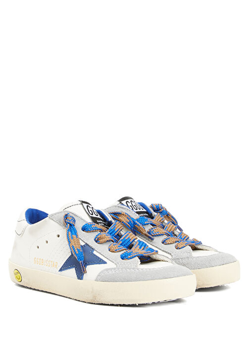 Super Star Mavi Beyaz Unisex Çocuk Deri Sneaker - Görsel 3