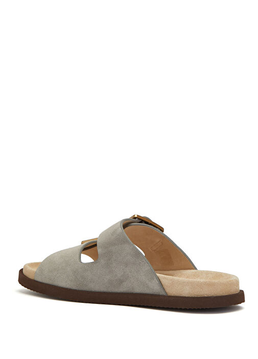 Brunello Cucinelli Gri Brunello Cucinelli Süet Erkek Terlik