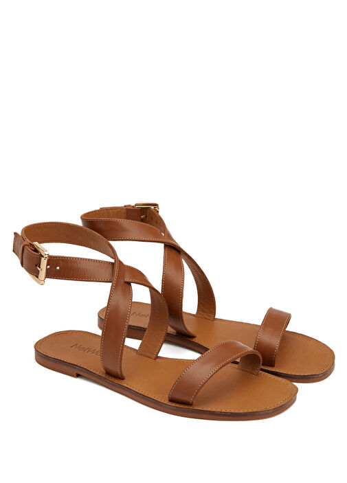 Taba Kadın Deri Sandalet - Görsel 3