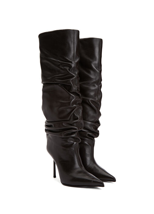 Stivale Bella Koyu Kahverengi Kadın Deri Çizme - Görsel 3