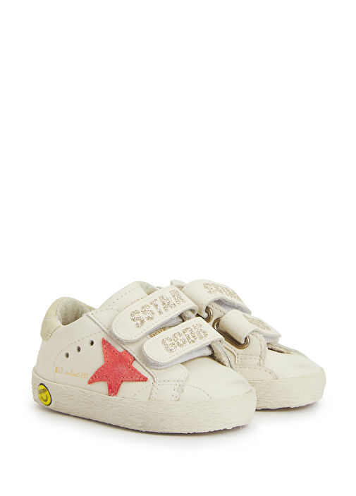 Old School EDT Beyaz Unisex Çocuk Deri Sneaker - Görsel 3