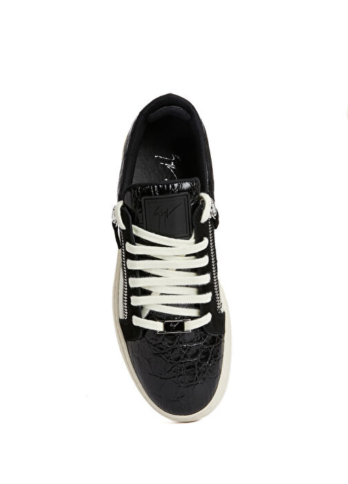 Siyah Erkek Deri Sneaker - Görsel 5