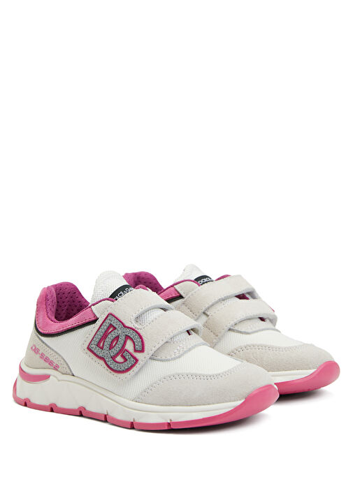 Pembe Beyaz Çocuk Deri Sneaker - Görsel 3