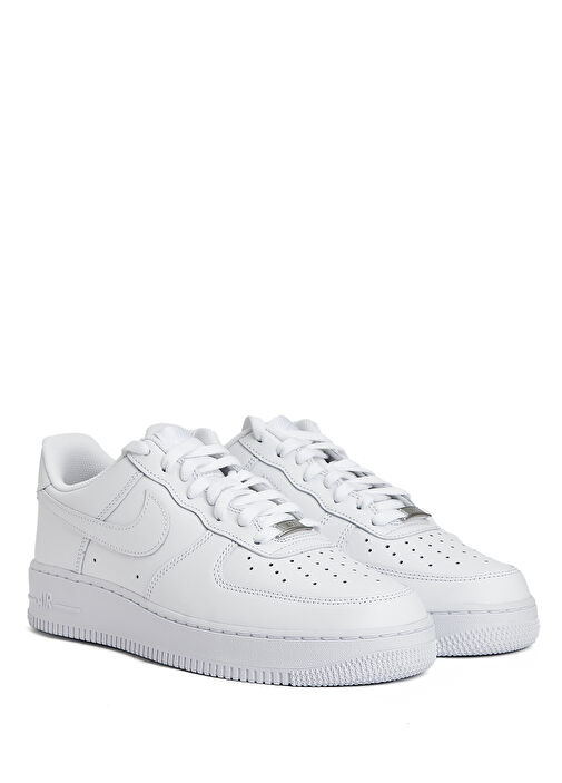 Air Force 1 '07 Beyaz Erkek Deri Sneaker - Görsel 3