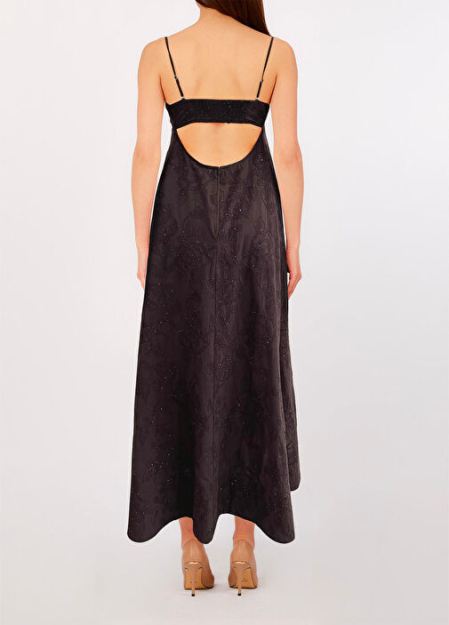 long brown halter dress Brown Halter Neck Maxi Dress With Drape And High Slit Details