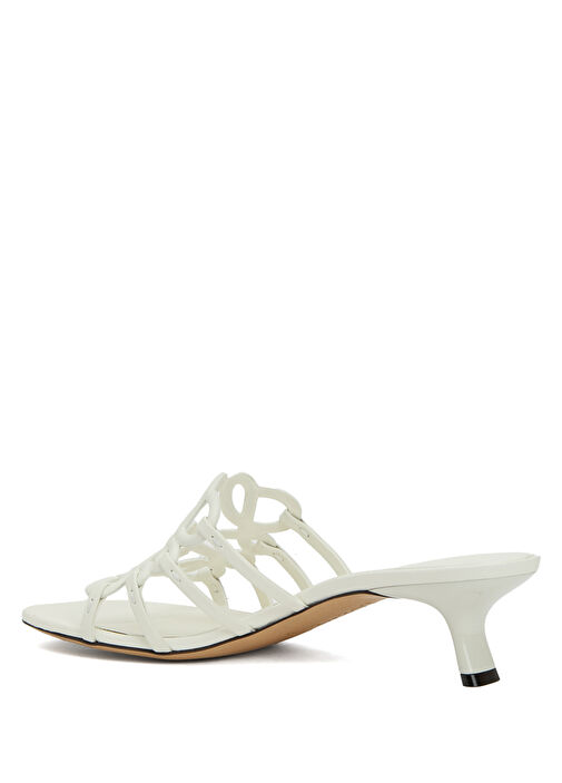 x Paula's Ibiza Beyaz Kadın Deri Terlik - Görsel 4