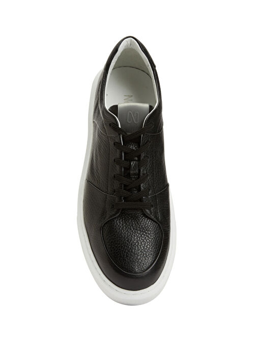 Siyah Erkek Deri Sneaker - Görsel 5