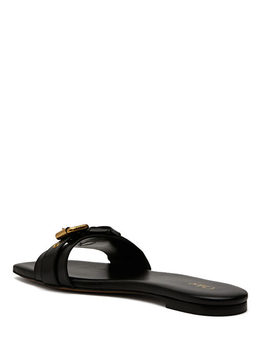 Mae Siyah Kadın Deri Terlik - Görsel 4