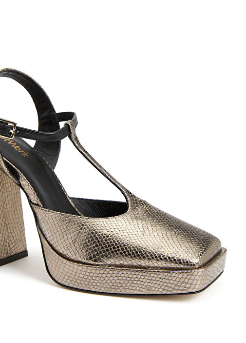 Bronz Kadın Deri Sandalet - Görsel 7