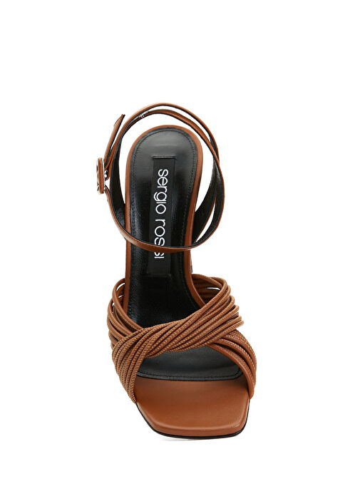 Kahverengi Kadın Deri Sandalet - Görsel 5