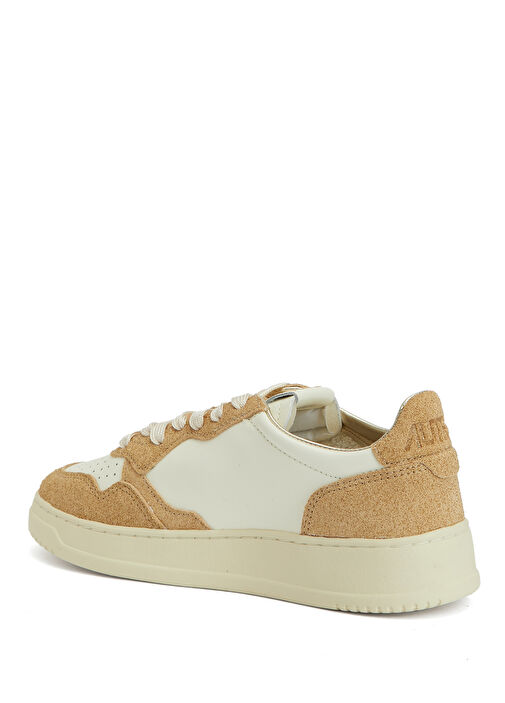 Kahve Beyaz Kadın Deri Sneaker - Görsel 4