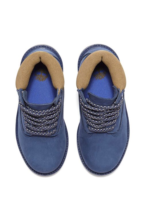 Premium 6 Inch Mavi Çocuk Deri Bot - Görsel 4