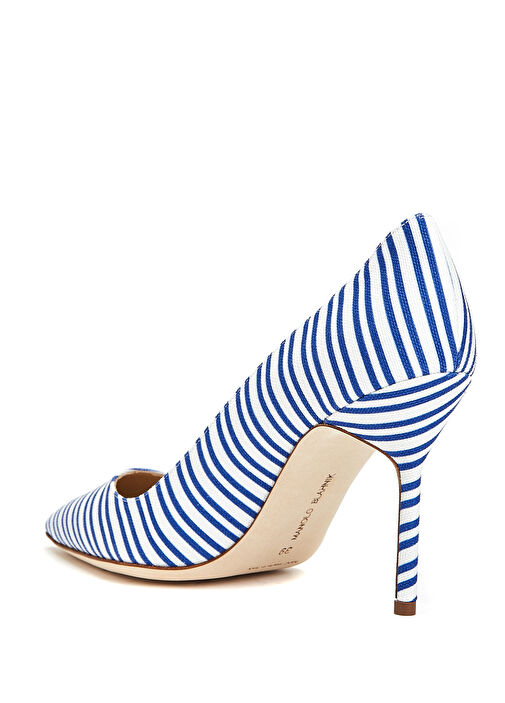 BB Mavi Beyaz Topuklu Ayakkabı - Görsel 4