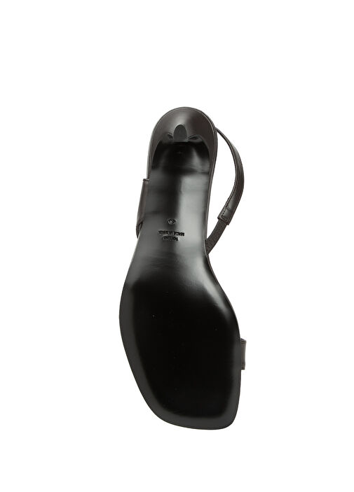 Koyu Kahverengi Kadın Deri Sandalet - Görsel 6