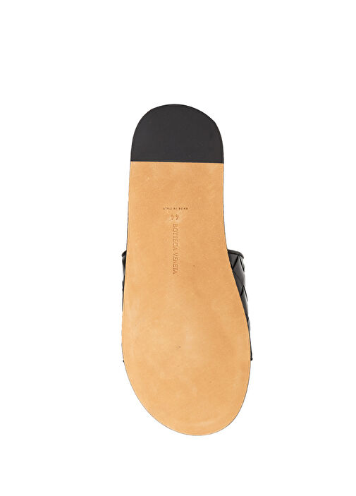 Siyah Örgü Dokulu Erkek Deri Terlik - Görsel 6