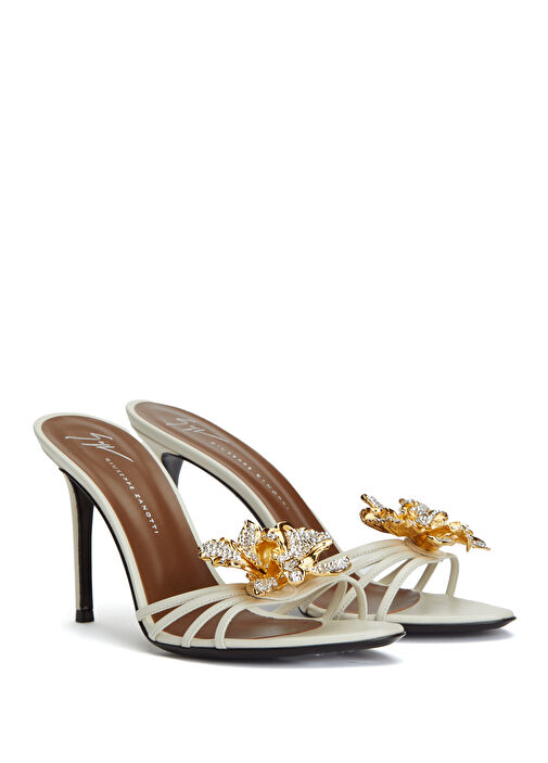 Giuseppe Zanotti Giuseppe Zanotti Beyaz Lintry 90 Grezzo Kadın Deri Terlik Sandalet & Terlik | Beymen Beyaz - 3. görsel